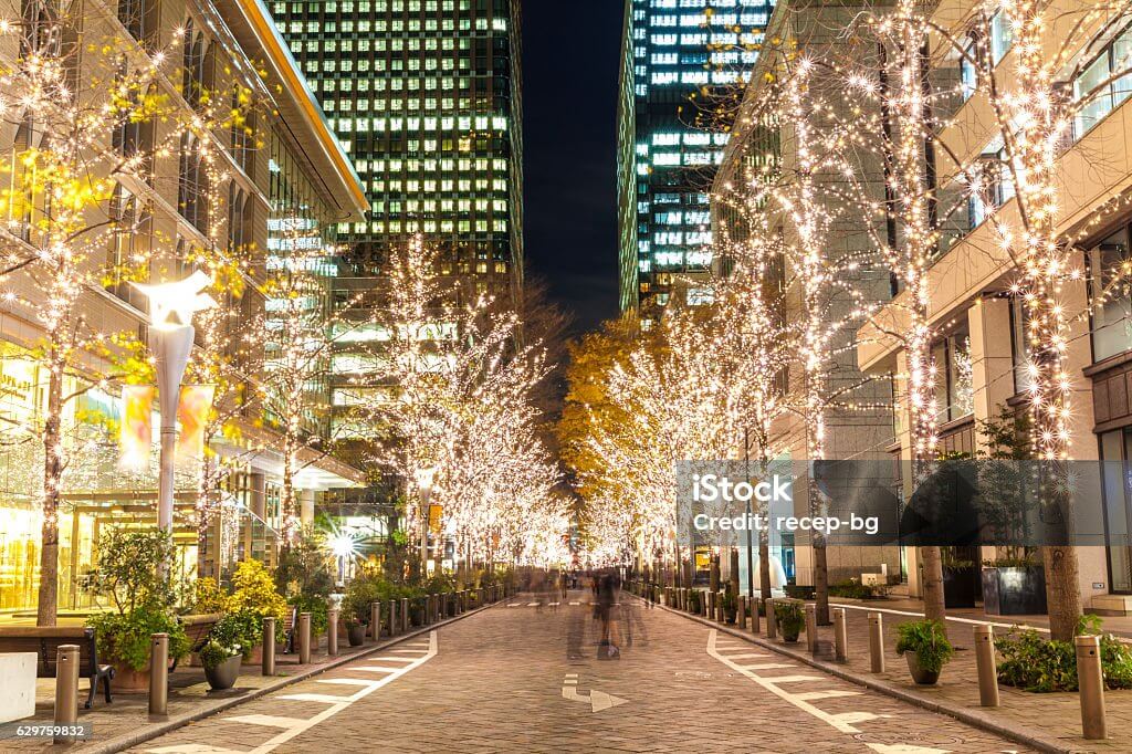 Festive Roppongi Christmas lights create a magical holiday atmosphere