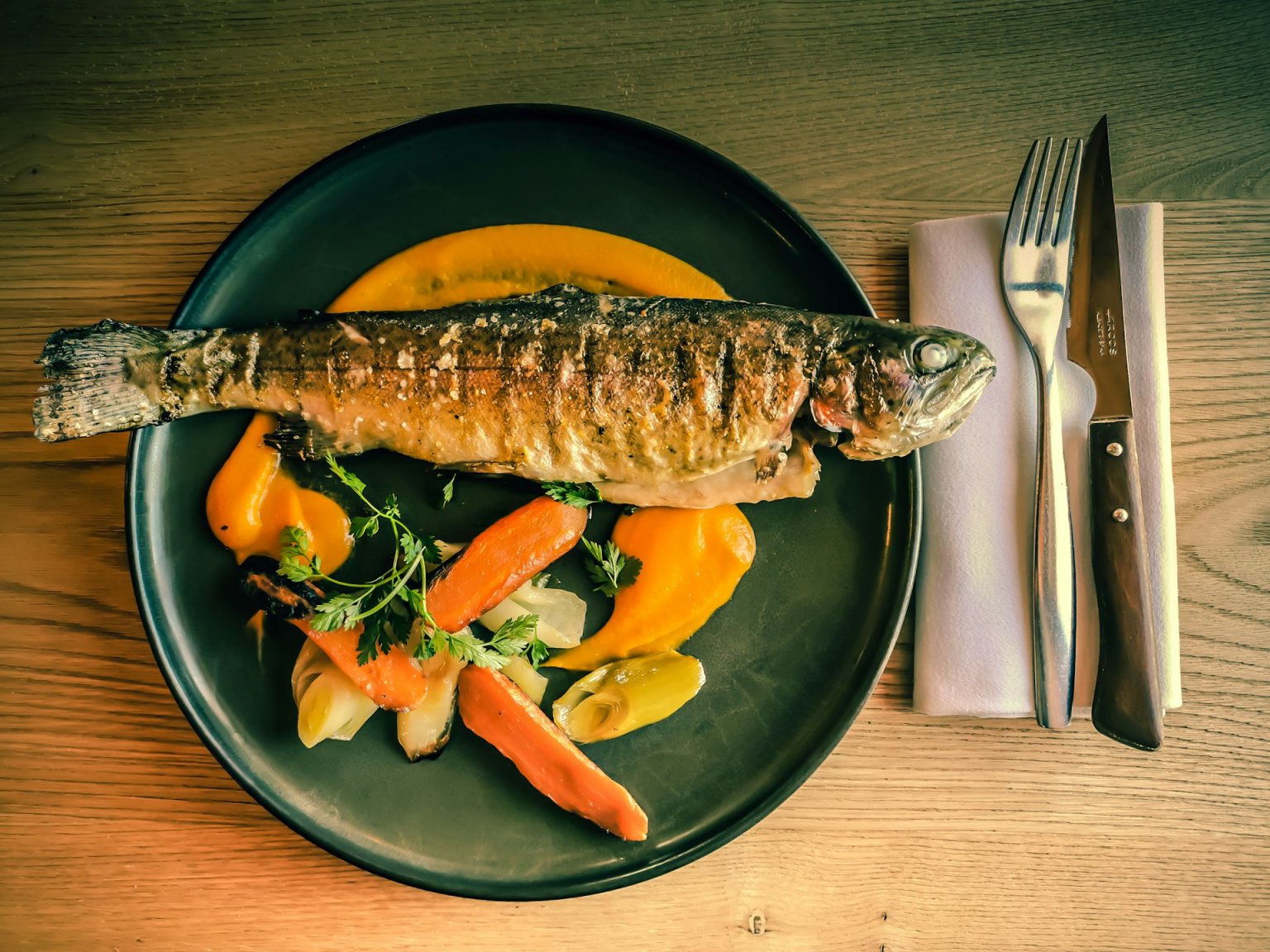 Pescatarian fish dinner